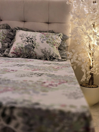 Cotton Ruffled Corniche Bed Set  (4 pcs)