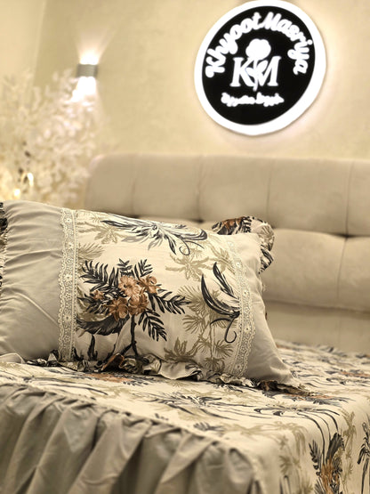 Corniche & Guipure Bed Set – 4 Pieces
