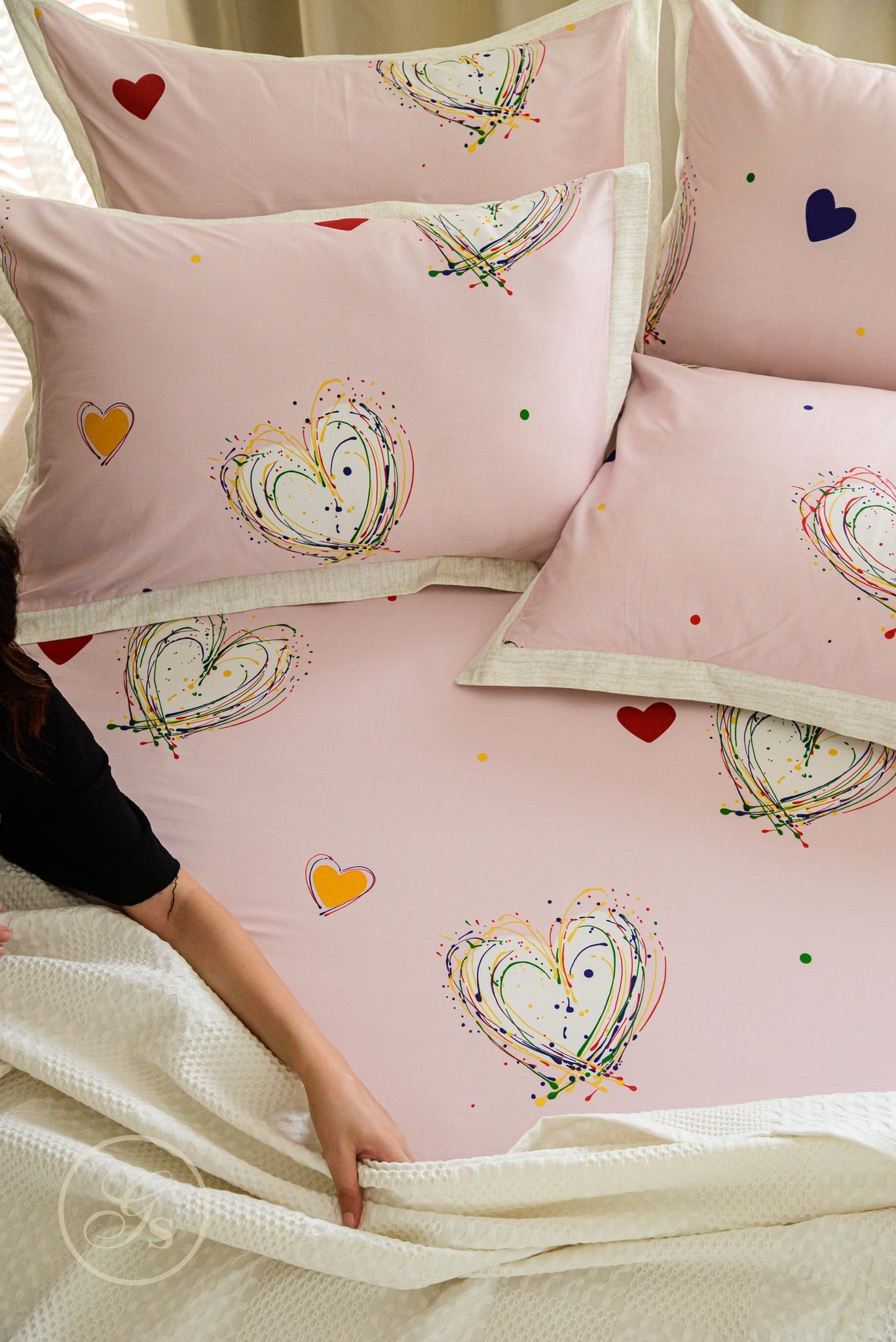 Soft cotton set in warm pink