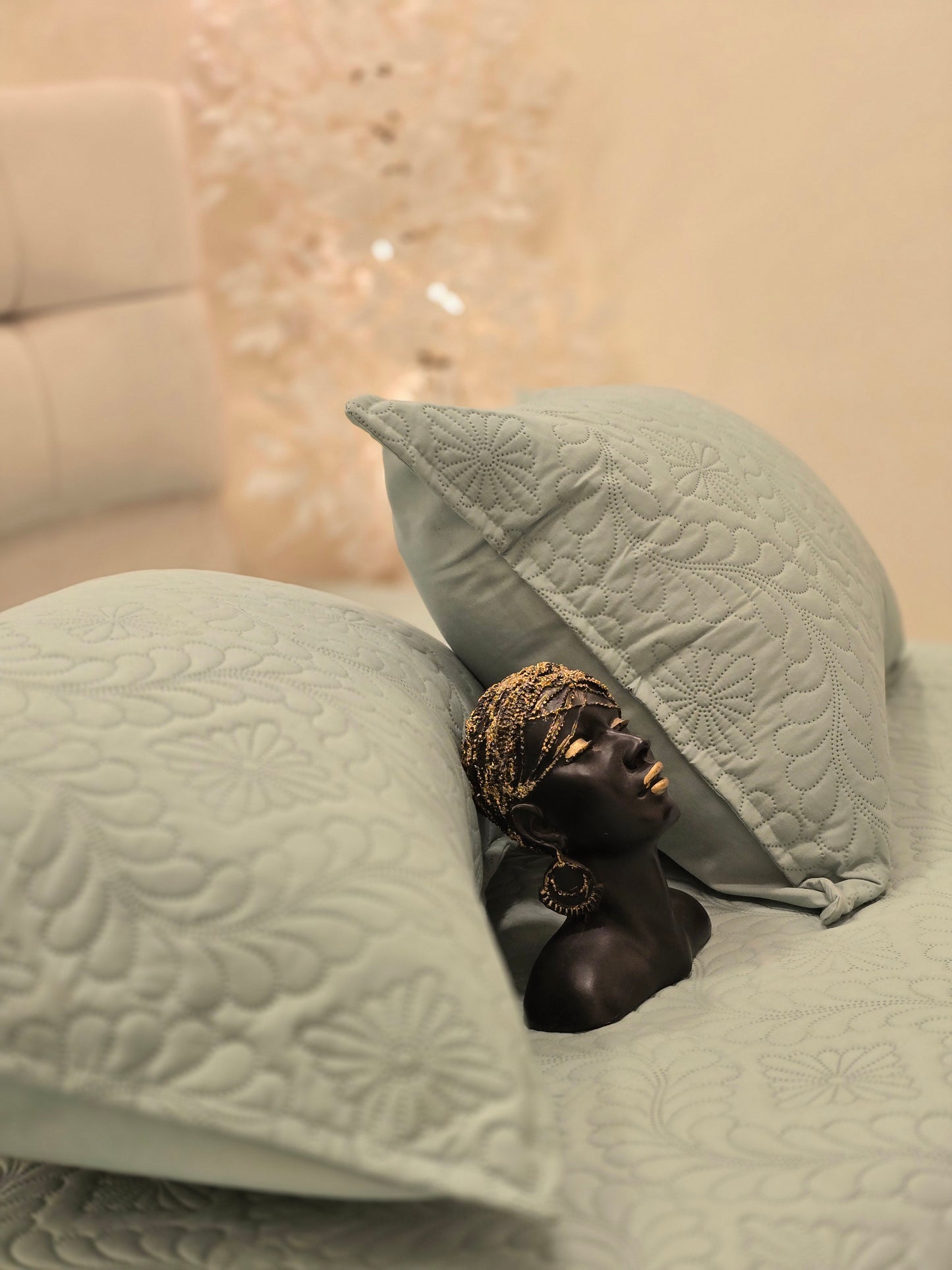 Laser-Cut Cotton Bed Cover – 5 Piece Set